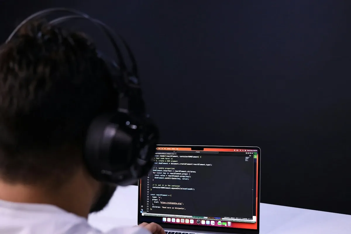 Engineer writing code